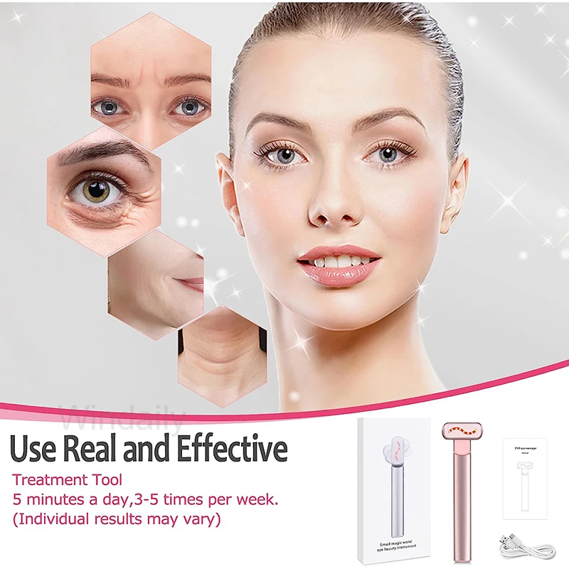 4-in-1 EMS Red Light Therapy Facial Wand Skin Tightening Anti-Aging Beauty Device Microcurrent Wrinkle Reduction Eye Massager eye massager skin tightening device