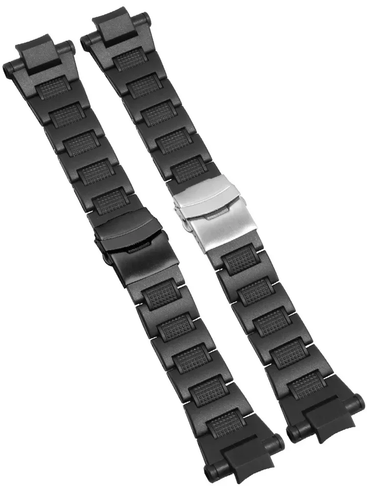Black Quality Men's Sport Watch Bracelet - Durable Plastic Watchband Replacement