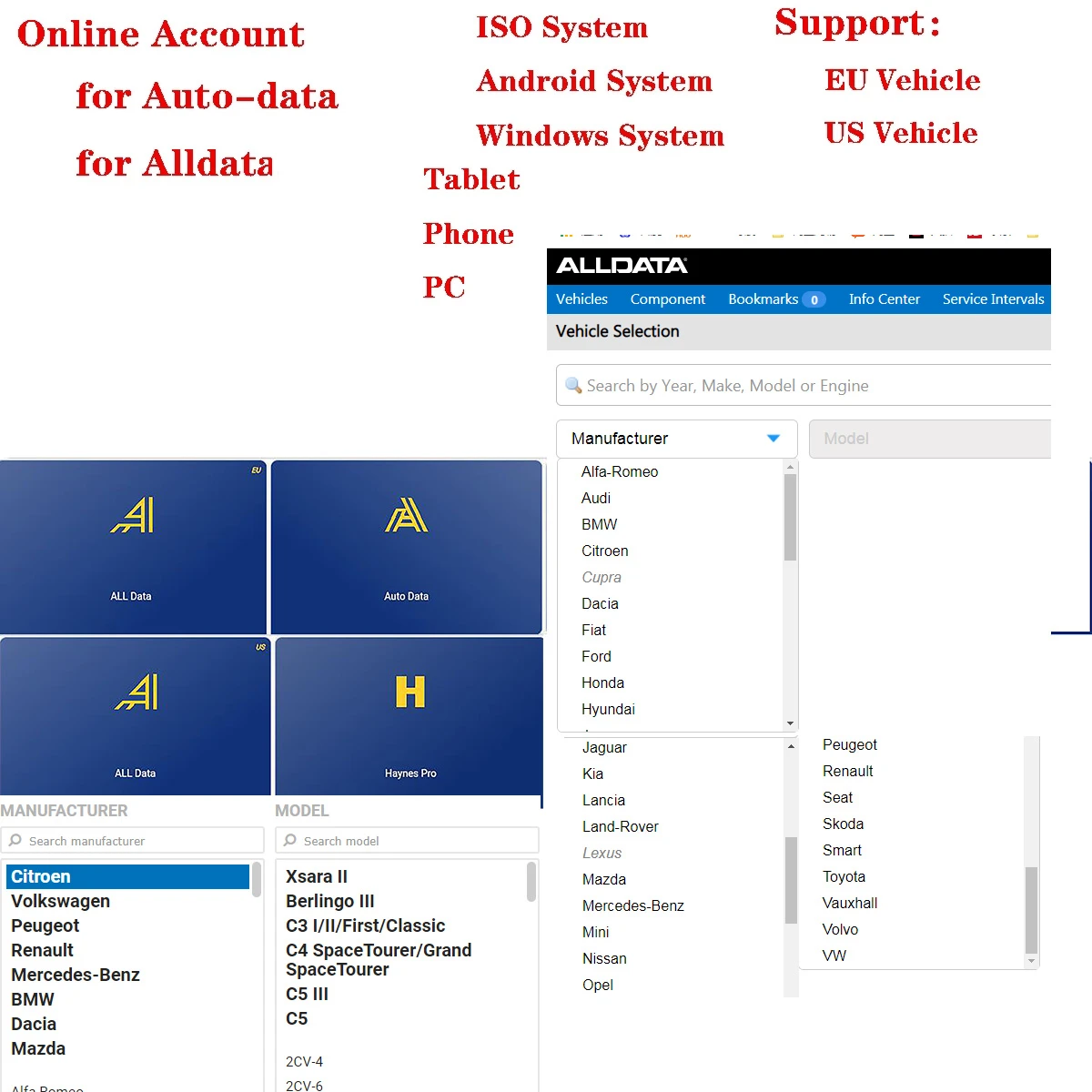 2023 Latest Version Alldata Online Account One Year Subscription ...