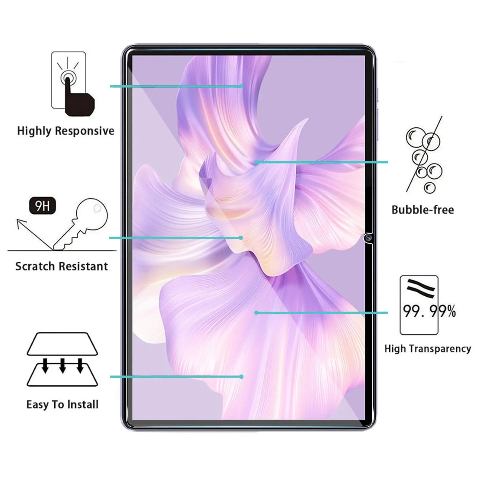 Screen Protector for Oukitel OT6 2024 10.1" Tempered Glass Film Anti-Scratch High Hardness Bubble-Free HD Clear for Oukitel OT6 2