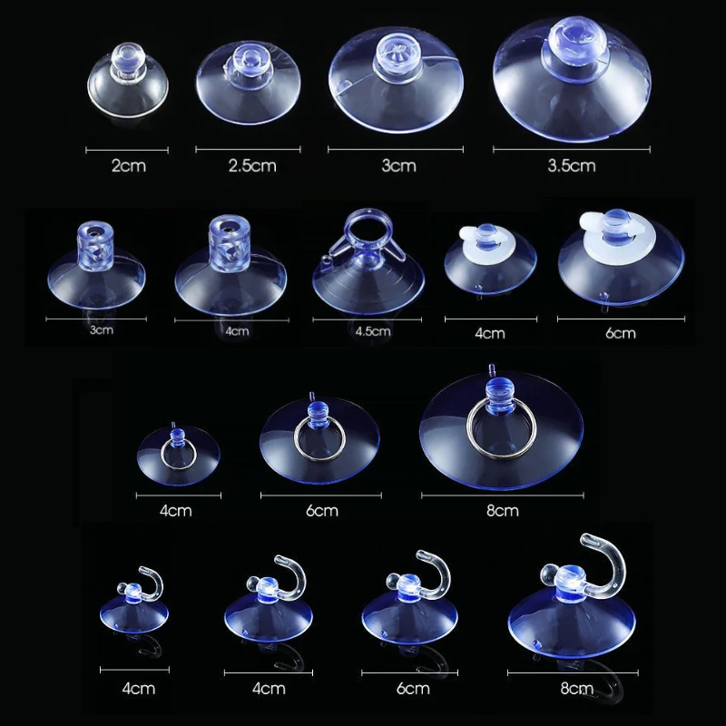 Description Picture 4 of itemStrong Adhesive Multi-Purpose Hooks PVC Suction Cups Sucker Holders Hook Hanger Car Suction Pads Kitchen Bathroom Window Glass