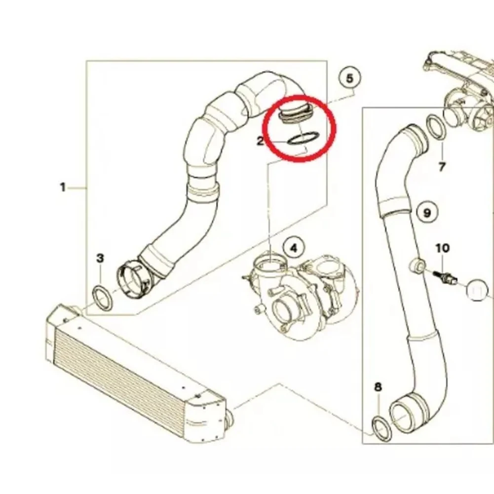 Фото 1 шт., уплотнитель турбо-тоза для интеркулера из АБС-пластика для BMW E46, E60, E61, E65, E66, 11617801222, прямая замена, автомобильные аксессуары №4