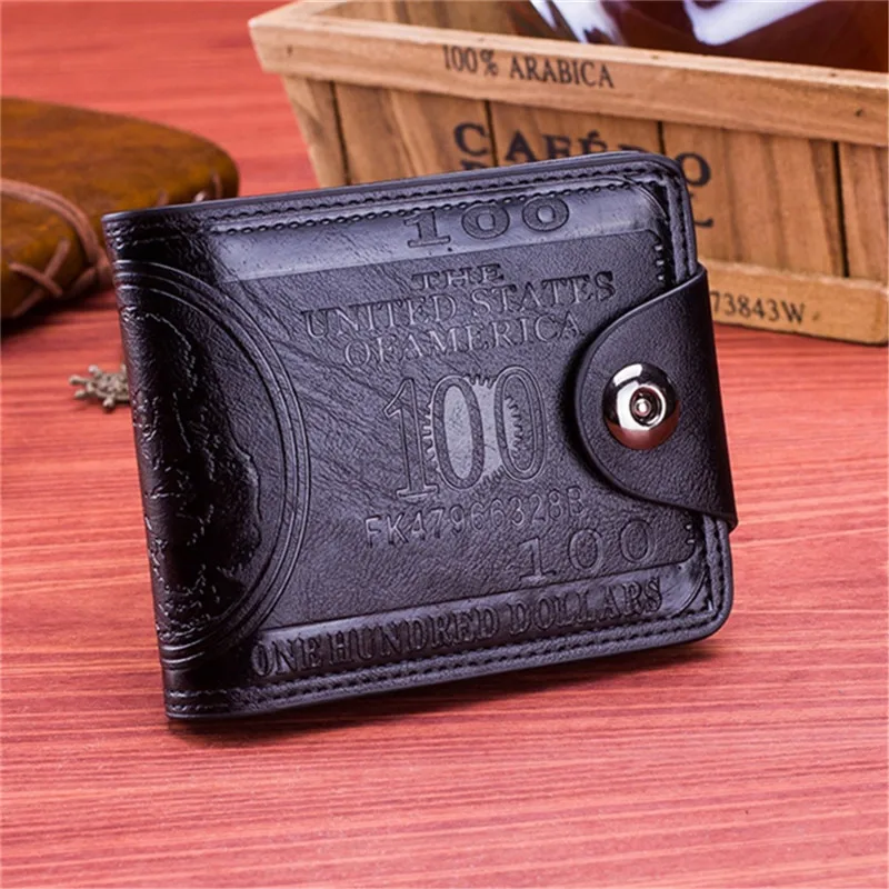 High Quality Faux Leather Mens Wallet Fashion Dollar Price Wallet Casual Clutch Money Purse Bag Credit Card Holder