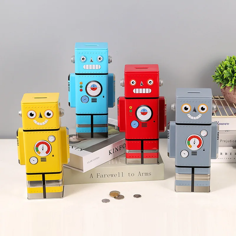 

Creative Robot Piggy Bank Cartoon Children Change Coin Piggy Bank Can Take Children's Room Decoration Decoration New Year Gifts