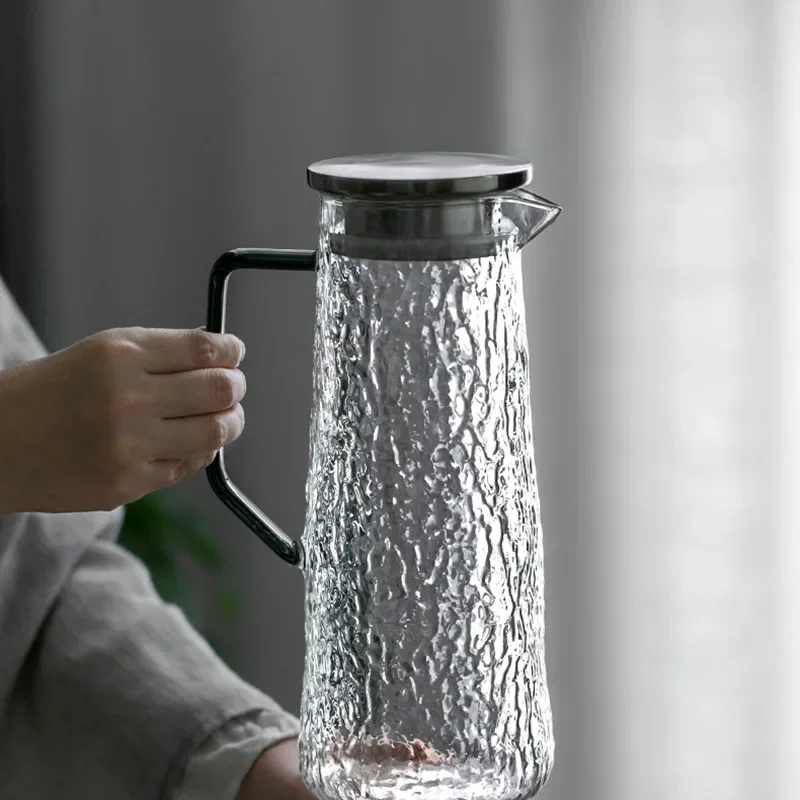 Japanese Glass Pitcher Cold Hot Kettle Household Large-capacity Tea Pot with Handle Heat Resisttant Water Bottle Drinkware