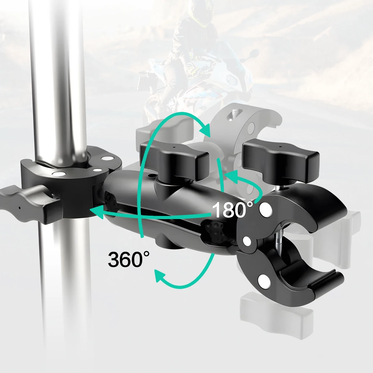 Camera Clamp Mount Double Clip Crab Clamp Handlebar Mount GoPro Insta360 One X2 X3 Sports Camera Accessory Motorcycle Bicycle Compatible