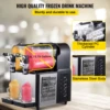 VEVOR Commercial Slushy Machine, 3LX2 Tank Slush Drink Maker, 370W Frozen Drink Machine with Temperature Preservation, Black 3