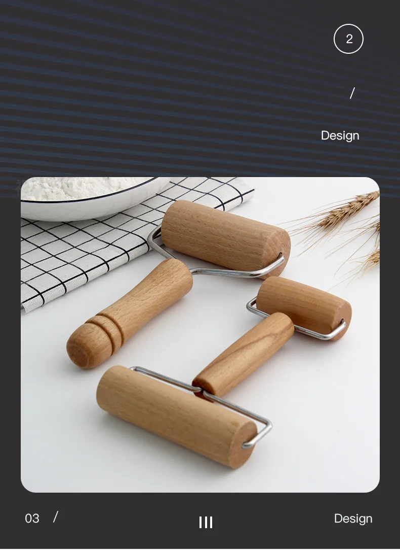 Description Picture 6 of itemWooden Rolling Pin Hand Dough Roller for Pastry Fondant Cookie Dough Chapati Pasta Bakery Pizza Kitchen Tool Dough Roller