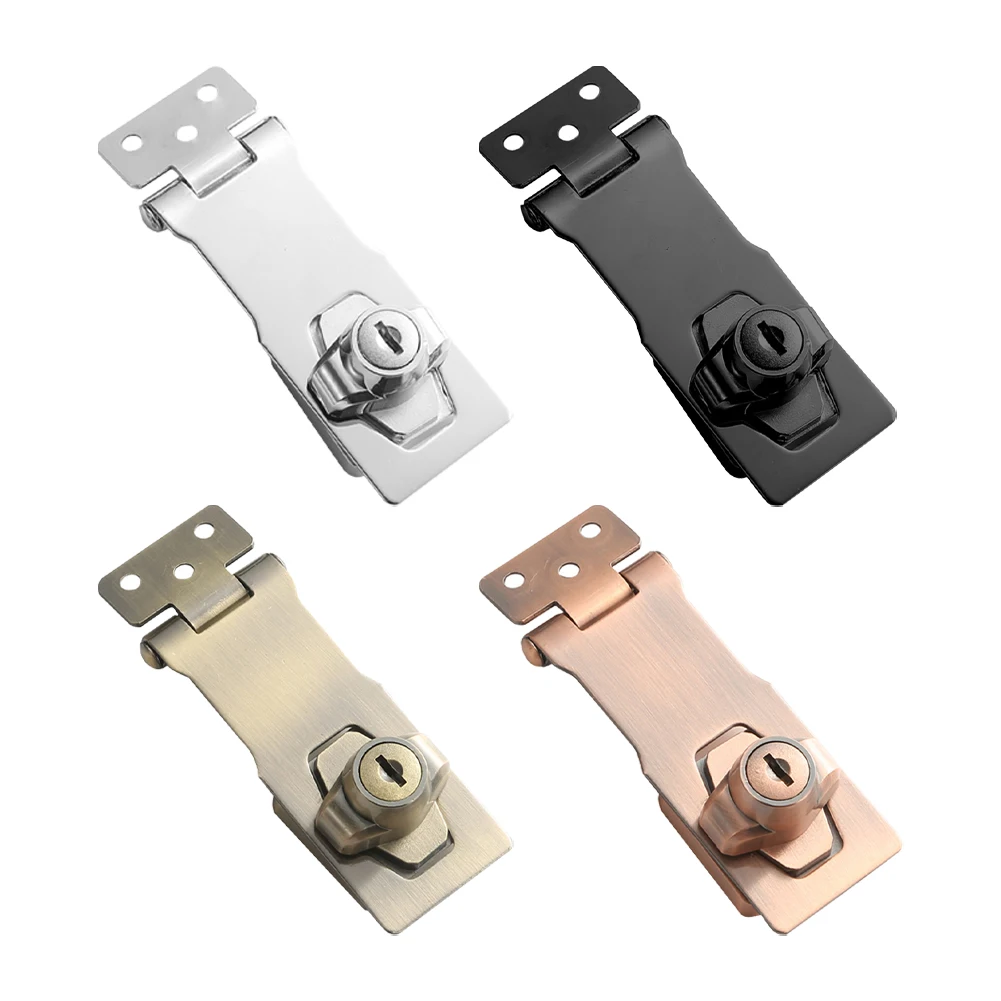 Description Picture 6 of item4 Inch Letter Box Locker Punch-free with Lock Hasp Key Lock 90 Degree Rotation Double Door Cabinet Lock for Door Cabinet Drawer