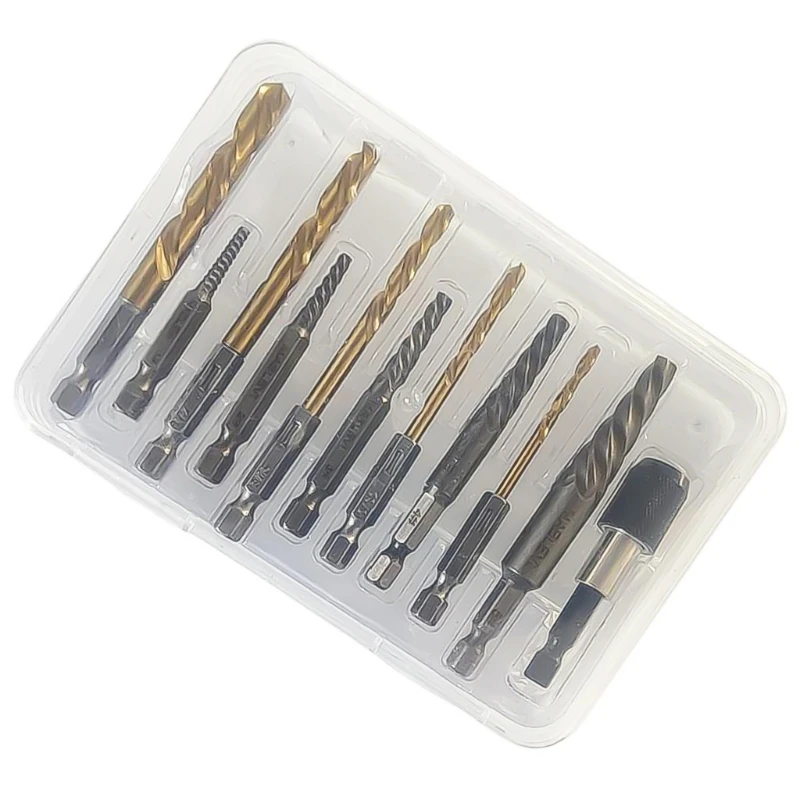 

Screw Extractor & Twist Drill Bit Set Broken Remover Easily Remove Stripped Damaged Screws Drill Bit for Repairs 94PD