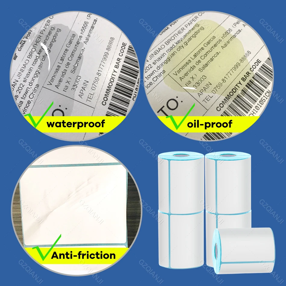 Thermal Label Sticker Paper Supermarket Price Blank Barcode Label Direct Print Waterproof Oil-proof Supplies Roll Adhesive