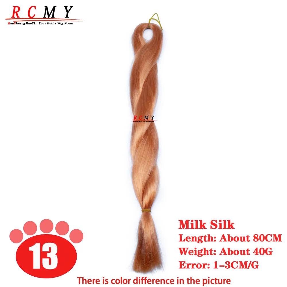 RCMY Red Milk Silk Doll Wig BJD/SD Doll Hair Rooting Doll Wigs Transplant Hand-crocheted Pink Gold Black Doll Hair Accessories