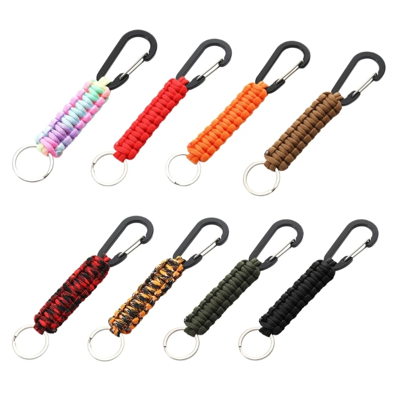 

3 Pcs Paracord Keychains with Carabiner Heavy Duty Paracord Lanyard Clip Braided Lanyard Keyring Outdoor Tool Durable 55KD