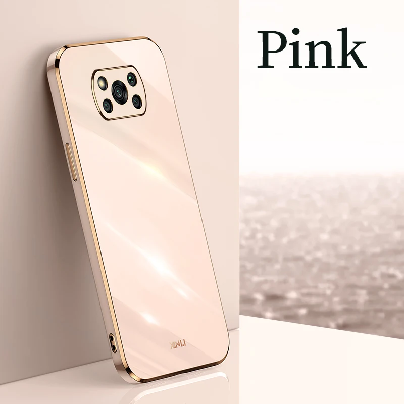 Luxury Gold Frame Silicone Phone Case with Plating Finish - Soft Back Cover