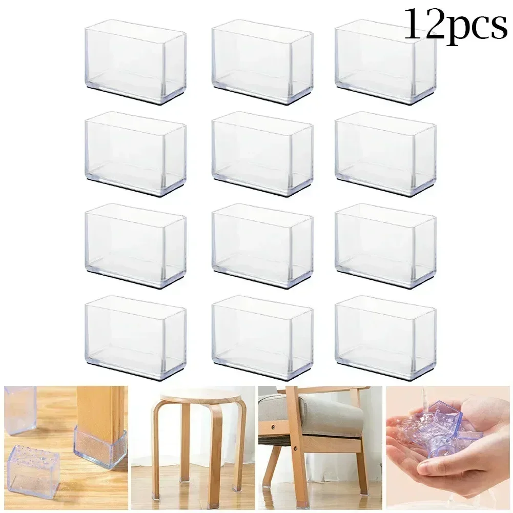 12 Pcs 의자 다리 캡 커버 15x30/20x30/20x40/25x38/30x40cm 의자 다리 직사각형 커버 가구 테이블 피트 바닥 보호대