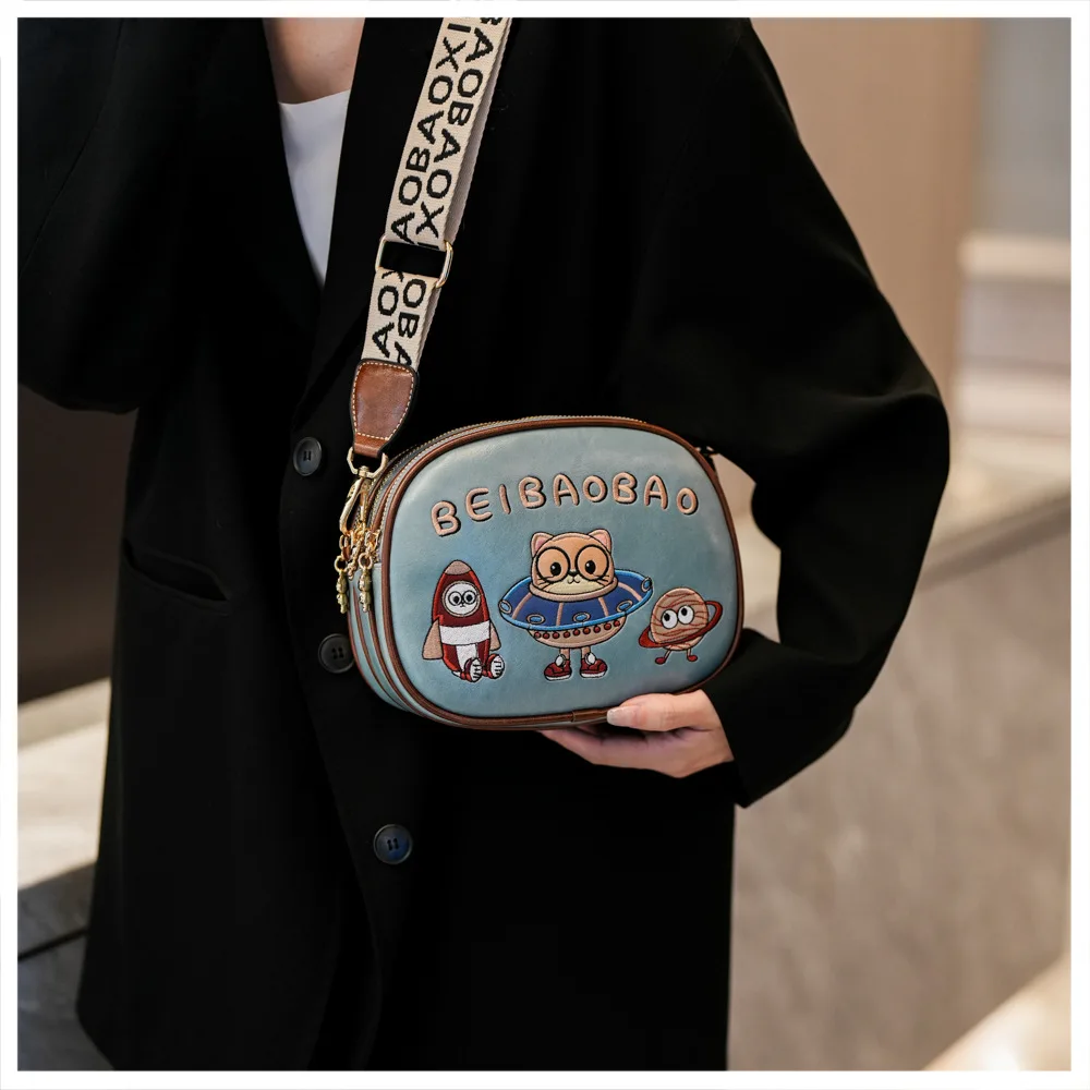 Borsa A Tracolla In Pelle Donna 2025 - Grande Capacità, Antifurto, Doppio Strato - Colore Marrone - 3