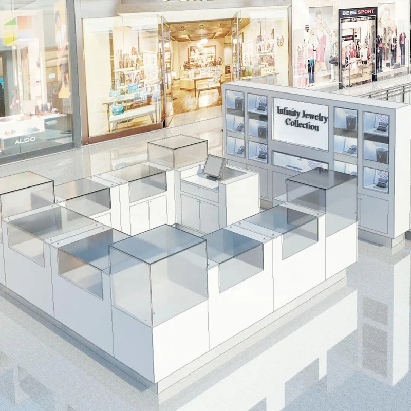 

Custom high quality jewelry display counter jewelry wall cabinet wooden jewelry showroom furniture