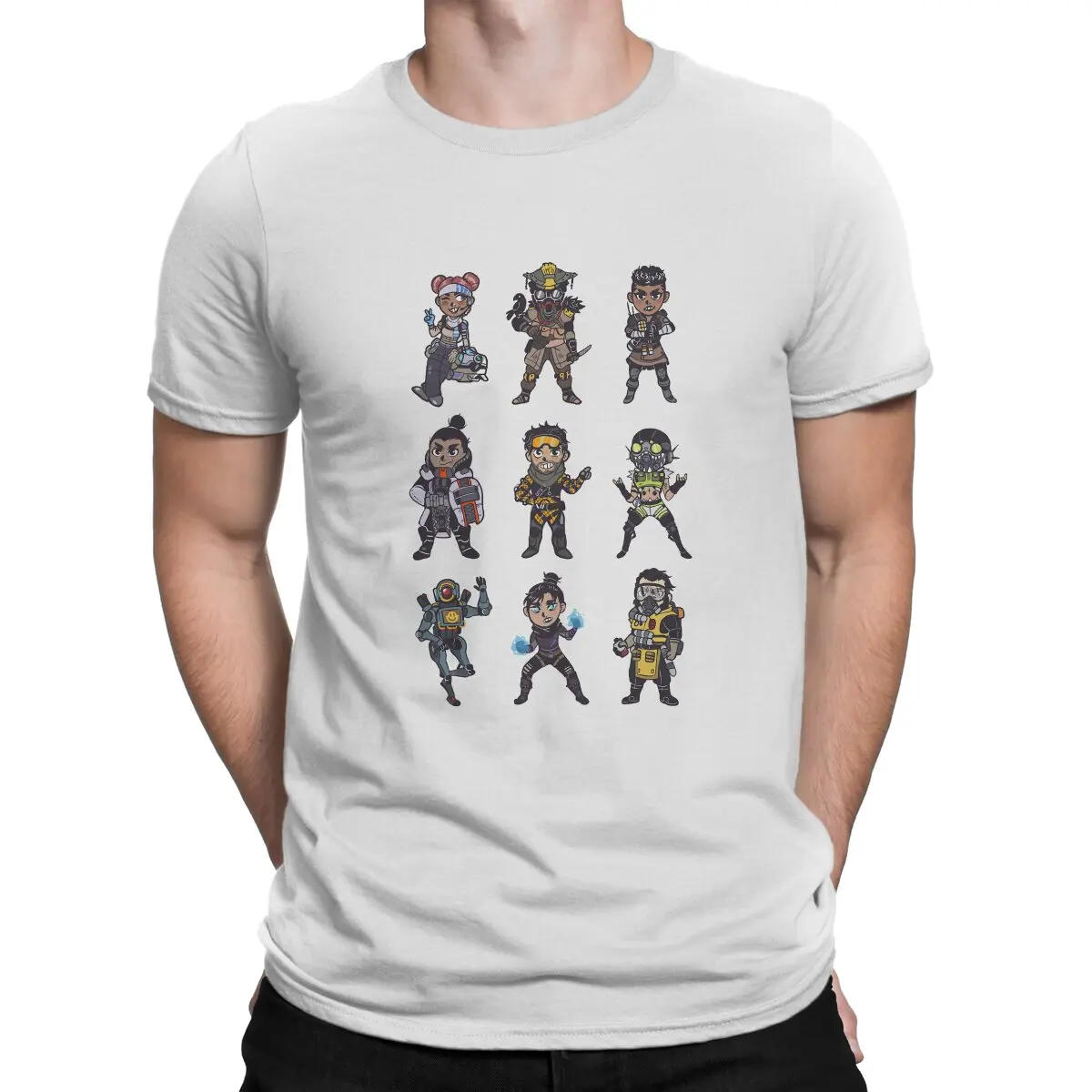 

Apex Legends Chibis Tshirt Graphic Men Tops Vintage Homme Summer Polyester Clothing Harajuku T Shirt