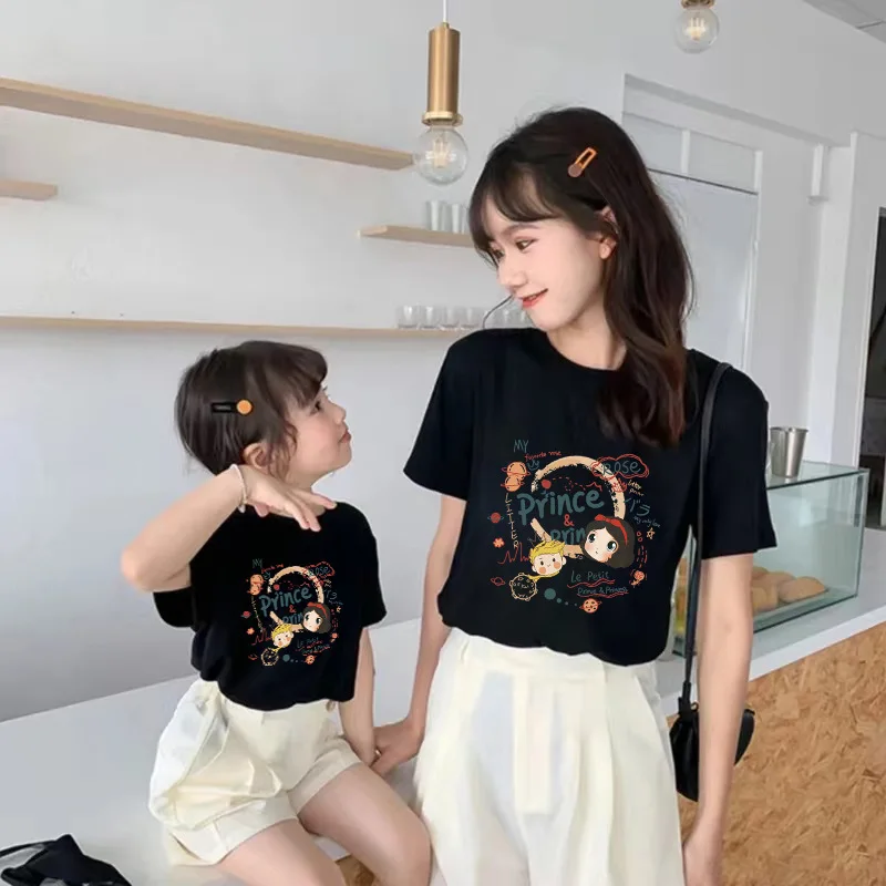 Family Matching T Shirts Mom And Daughter Birthday Party Cotton T-Shirt Baby Girl Mother Summer Family Look Outfits Tops Fy06241