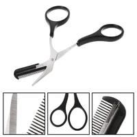 Women Stainless Steel Eyebrow Shaping Cut Scissors Comb Hair Remover Beauty Tool Shaver Makeup Tools Hair New Design 2