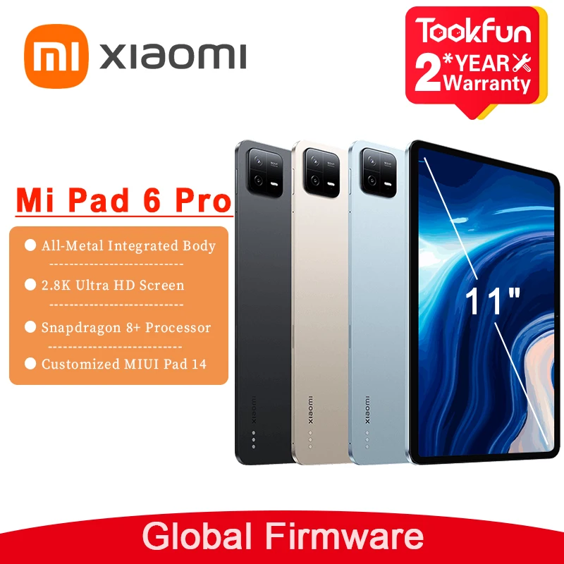 Global Firmware Xiaomi Mi Pad 6 Pro Tablet 11-Inch 2.8K Ultra HD Screen  Google Play Snapdragon 8+ LPDDR5+UFS 3.1 Android MIUI 14 - AliExpress