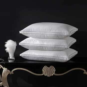 Cuscino in piuma d'oca reale al 100% Potenza di riempimento al 95% 750+ FP 1200TC - Cuscino di dimensioni standard Queen King 1