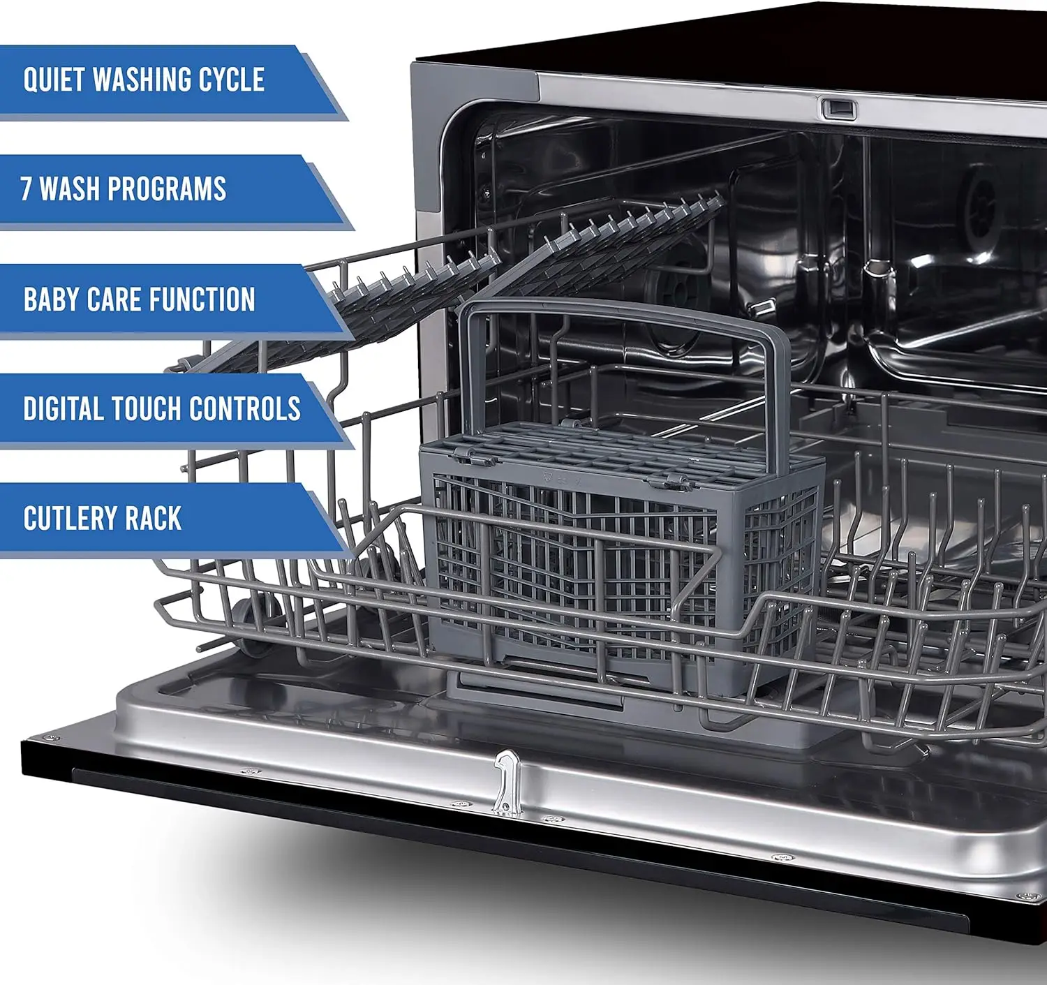 Countertop Dishwasher - 7-Program System for Home, RV, and Apartment - Wash Dishes, Glass, and Baby Products - Hookup R 2