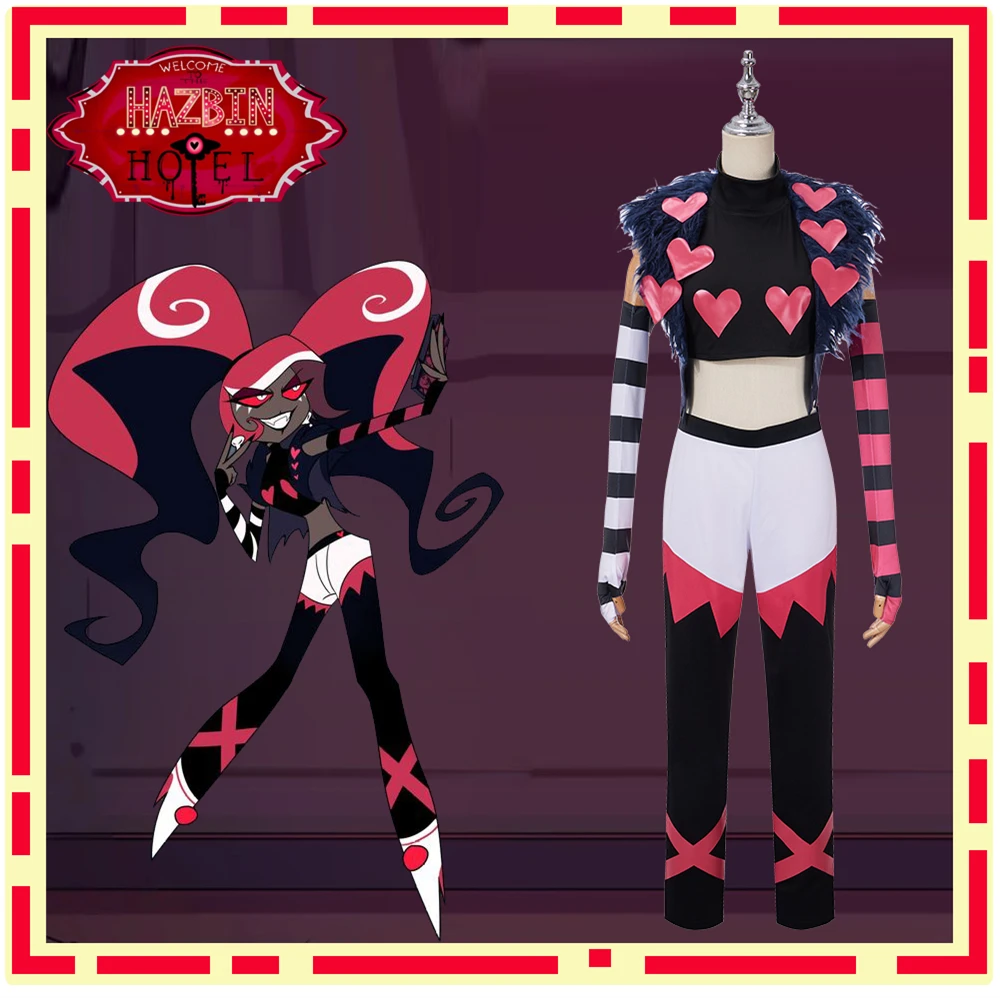 

Hazbin Cosplay Hotel Velvette Costume Fancy Outfit Halloween Carnival Christmas Costumes Heart Suit Anime Cosplay