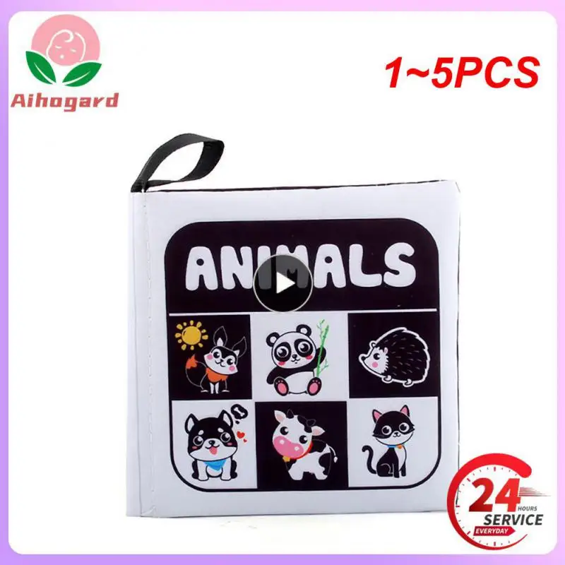 

1~5PCS Baby Cloth Book Soft Baby Book Early Development Sensory Toys For Babies From 0 36 Month Black White Colorful Book Crib