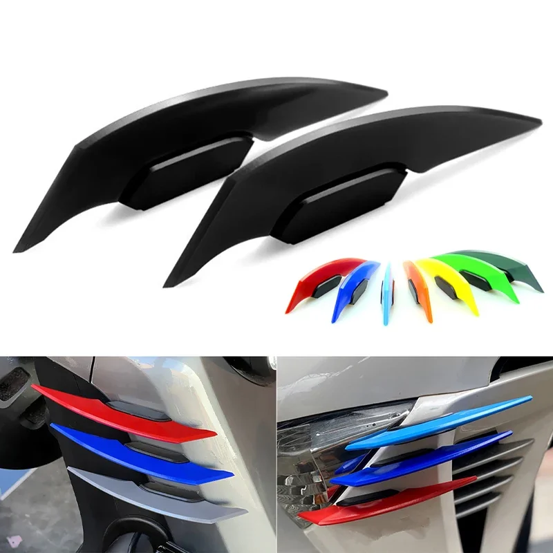 2pcs Universal Motorcycle Winglet Aerodynamic Spoiler Wing Side Spoiler Sticker Dynamic Wing For Motorbike Scooter Accessoires