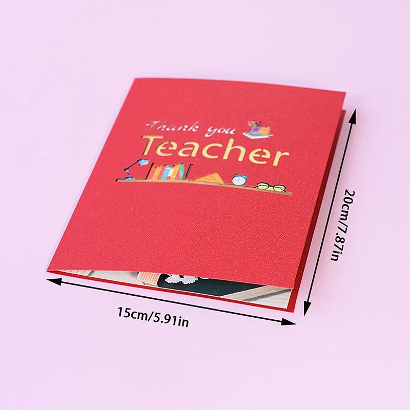 

Поздравительная открытка 3D на День учителя, подарок для выпускного, с буквами радужного цвета, спасибо учителю