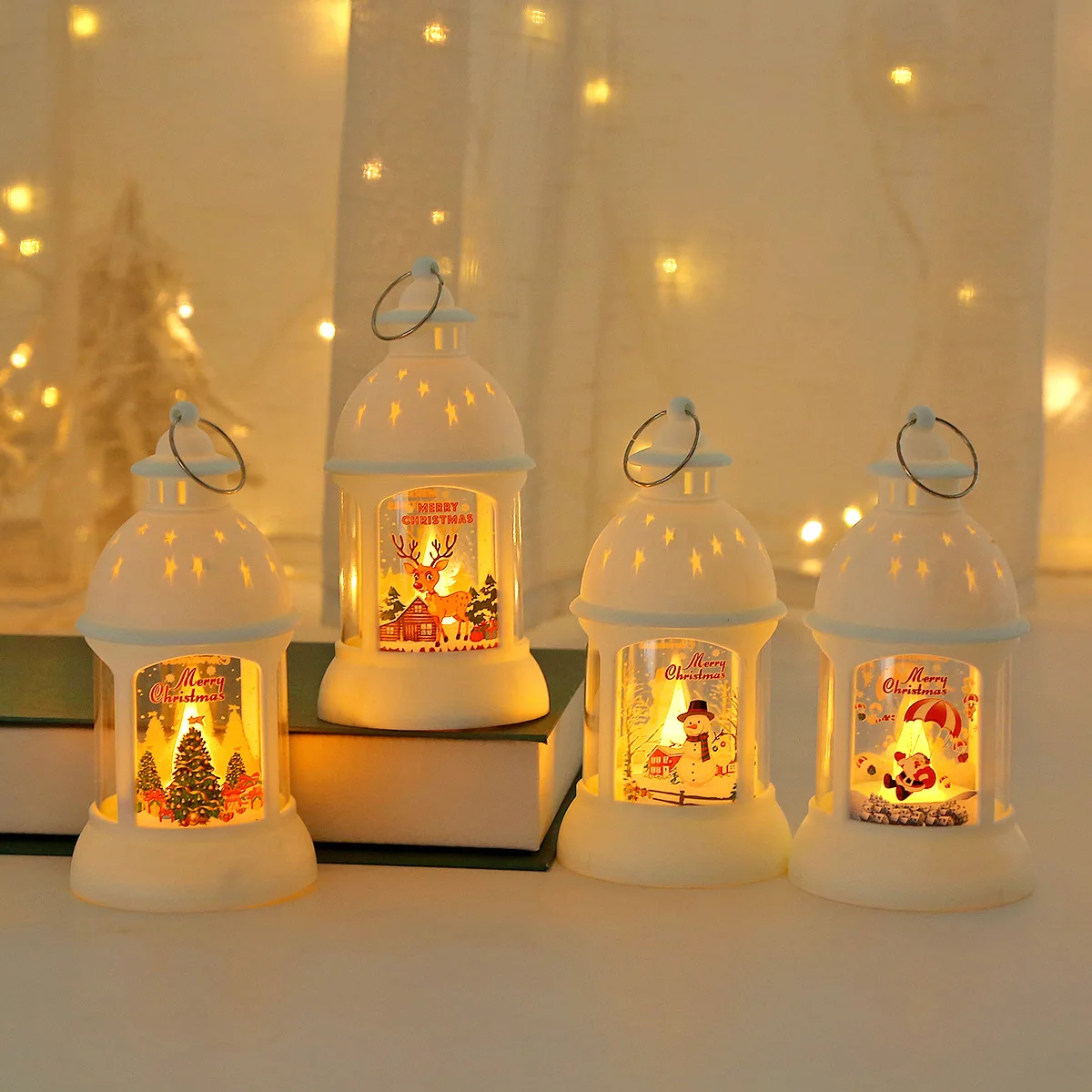 Christmas Lantren Led Light 2024 Christmas Decoration for Home Room Bedroom Fairy Lights Navidad New Year Decorative Lamp 3
