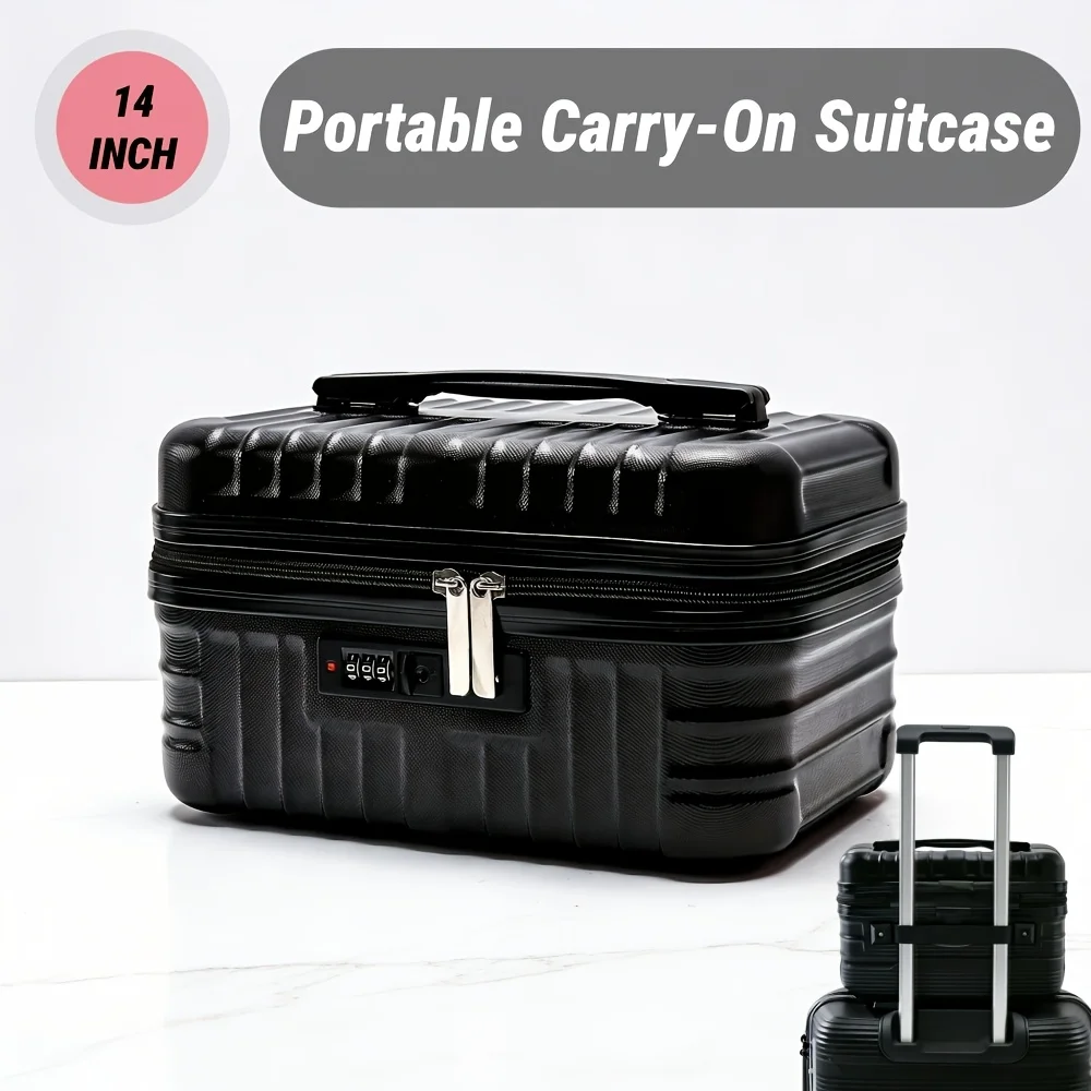 Valigia per Trucchi con Maniglia e Lucchetto a Combinazione, Grande Capacità, Portatile, Organizer da Viaggio per Cosmetici e Articoli da Toilette, per Esterni e Uso Quotidiano - immagine 2