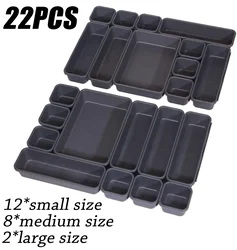 32-Piece Interlocking Plastic Desk Drawer Organizer Set (22PCS SET)