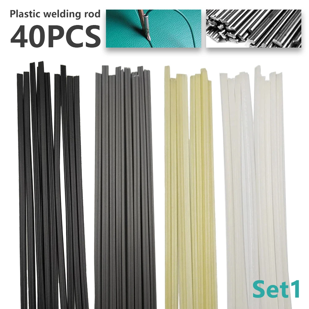 40pcs Welding Rods 200mm ABS/PP/PVC/PE Plastic Welding Sticks Soldering Tools Set For Plastic Welder Gun Bumper Repair welding rods plastic welding rods