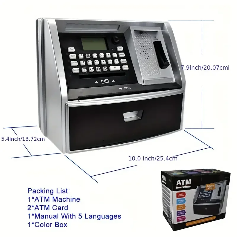 ATM Piggy Bank Password Piggy Bank Electronic Kids Piggy Bank Voice Money Box Toy Best Gift For Birthday Christmas Boys Girls 2