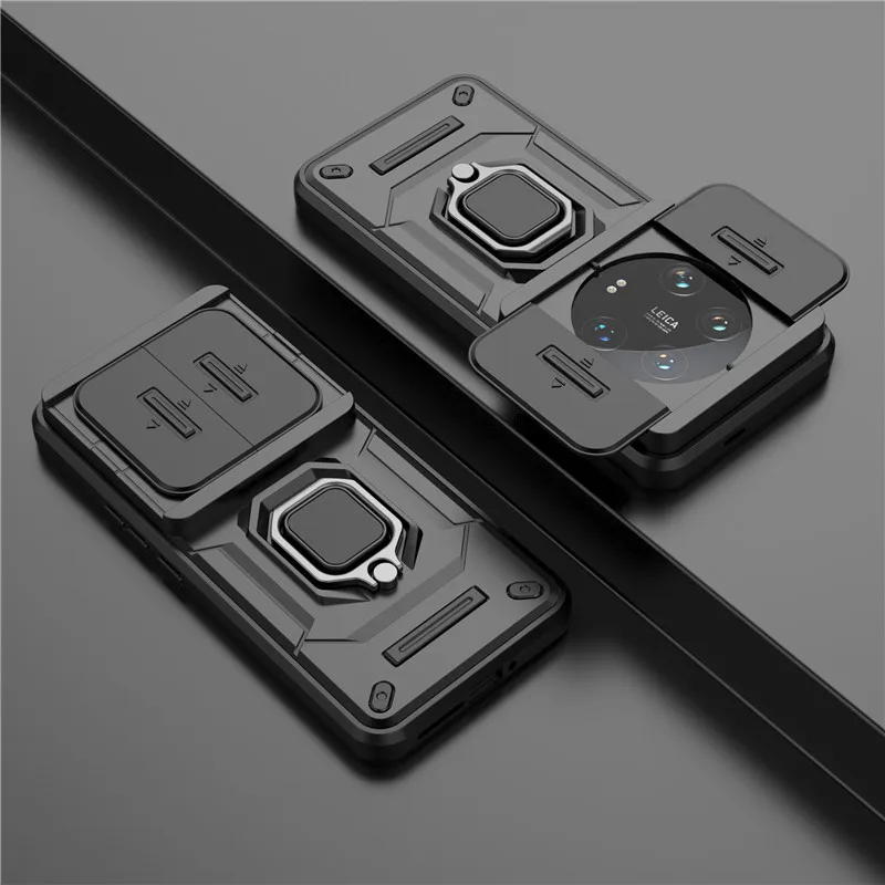 

For Xiaomi 14 Ultra Cover Xiaomi 14 Ultra Case 6.73 inch Lens Protection Shockproof Push window Magnetic Holder Bumper