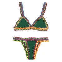 Sexy Elastic Red Swimwear Cute Green Bathing Suit New Pink Swimsuit Handmade Navy Crochet Bikini Sets Mujer Purple - Image 4