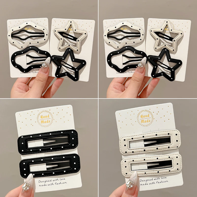 2pcs Korean Fashion Hairpin Clouds Five-Pointed Star Shaped Hollow Hair Clips Bb Clip Barrettes Woman Sweet Girls Headdress
