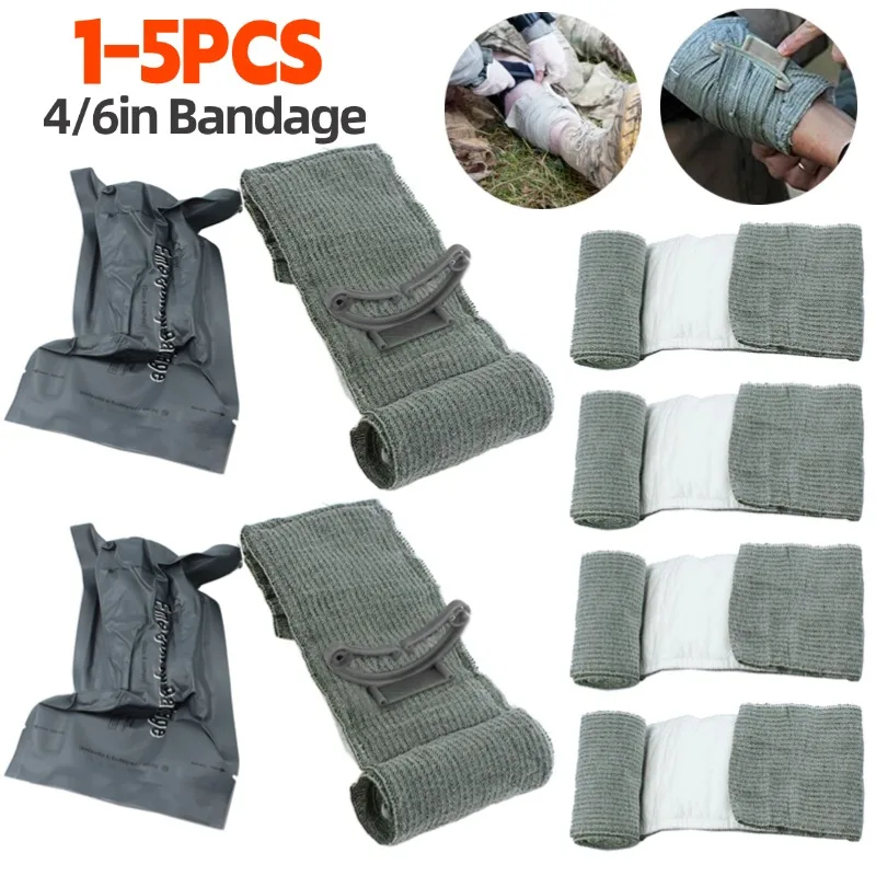 Israeli Bandage Wound Dressing Emergency Compression Hemostatic Control Bandage 4/6 Inches Outdoor Emergency First Aid Trauma
