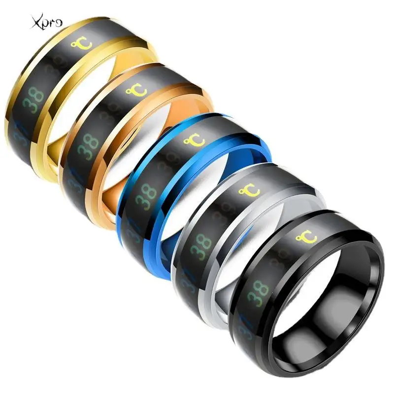 Smart Stainless Steel Multifunctional Ring For Couples Mood Changes Color From Waterproof Body Temperature Measuring Ring 2