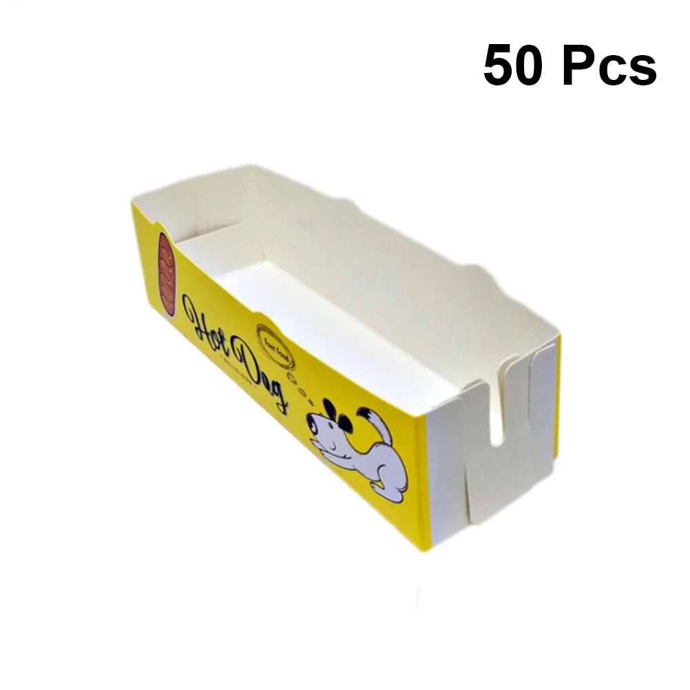 Disposable Reusable Hot Dog Box Food Serving Tray Snack Container Paper Tray Chicken Box Storage Trays Kitchen ganization Home 3