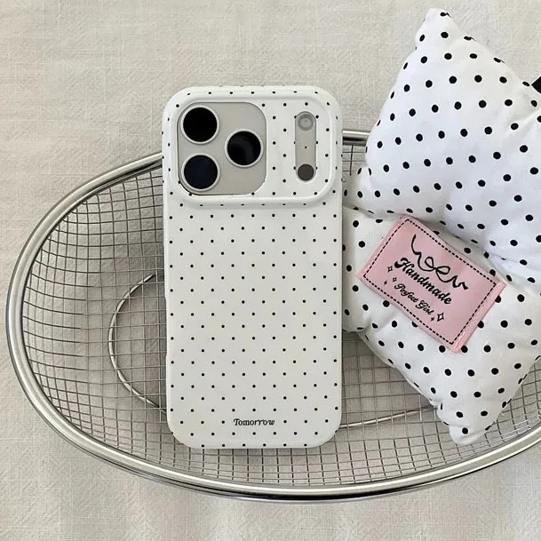 INS Polka Dot Small Fresh Mobile Phone Case for iPhone 17 16 15 14