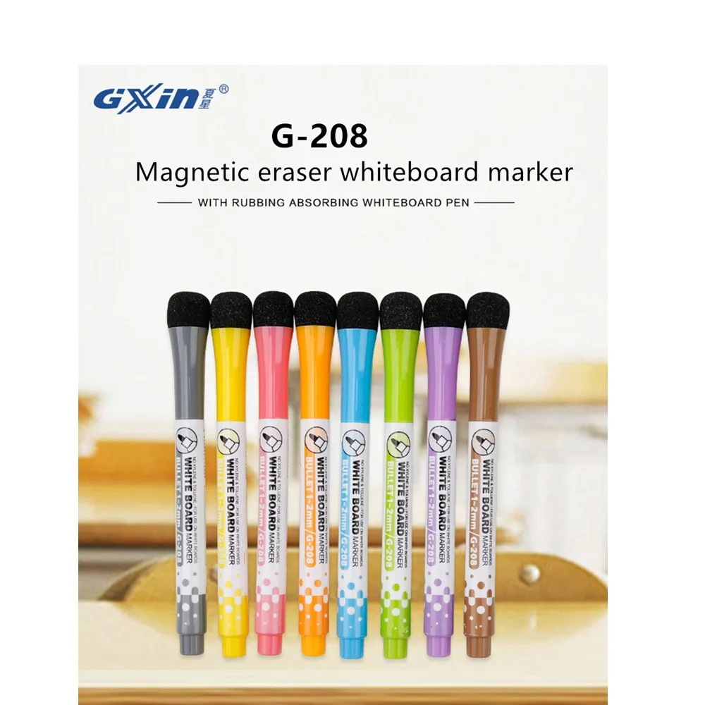 Gxin G-208 8Pcs Erasable Markers Set Colors Magnet Whiteboard Ink Pens School Teacher Resources Graffiti Drawing Color Markers Color Marker Pens Pen Marker Marker Pens