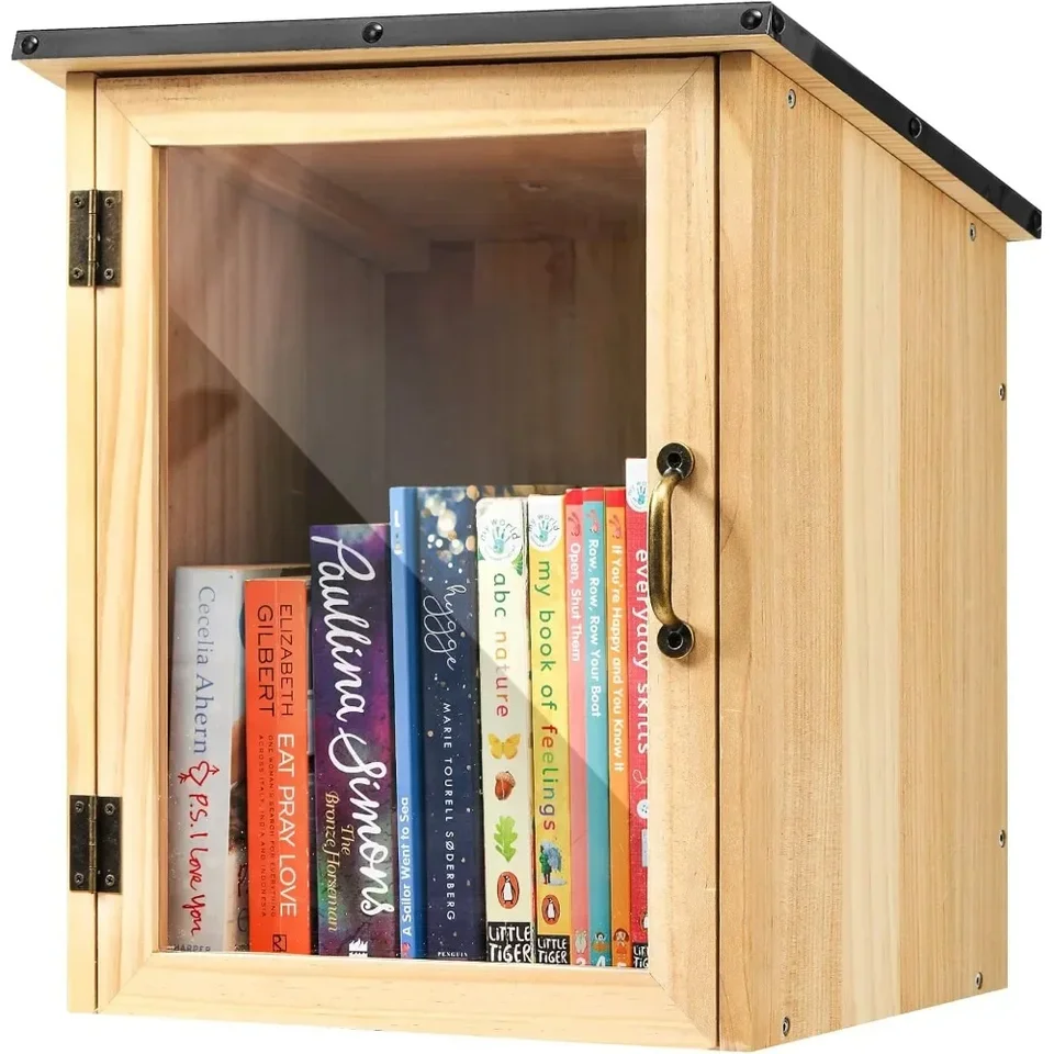 Waterproof Small Wooden Community Library Box
