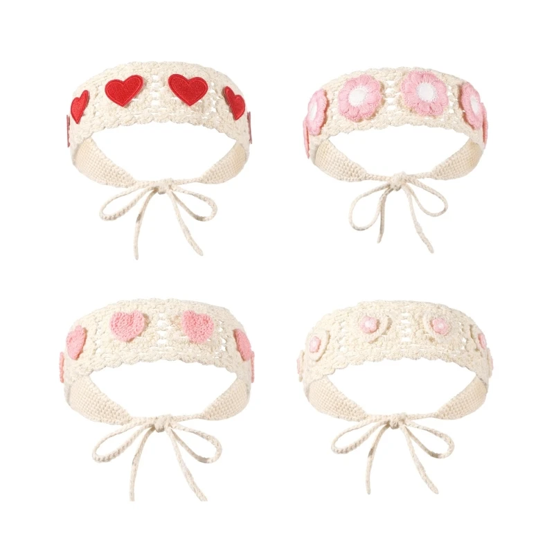 

Женская повязка для волос в этническом стиле, открытая повязка на голову для кемпинга, фотосессии, вязанная крючком повязка на