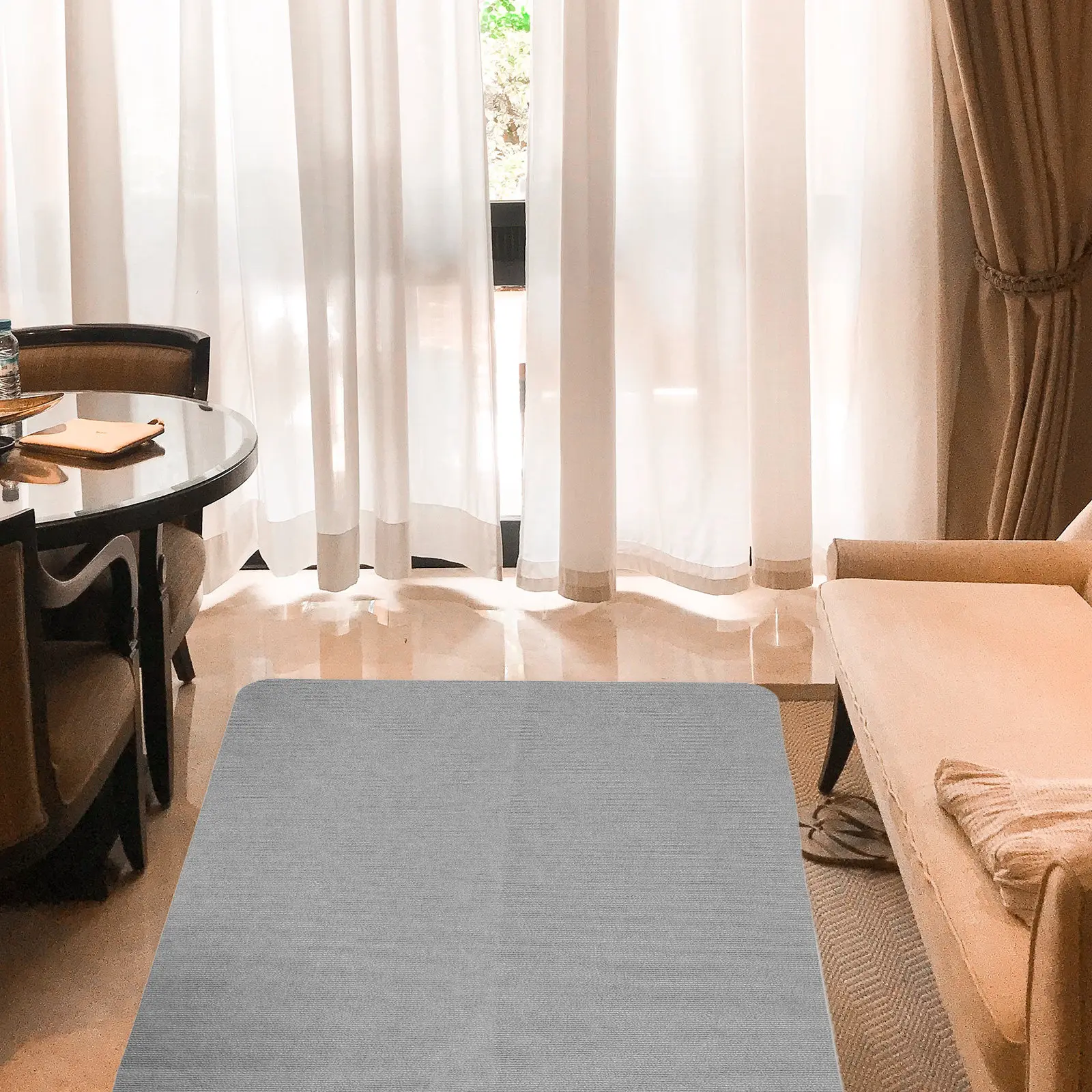 사무실 의자 바닥 매트 미끄럼 방지 폴리에스터 데스크 매트 보호대 (원목, 타일, 라미네이트 바닥용) 롤링 의자용 사무실 매트