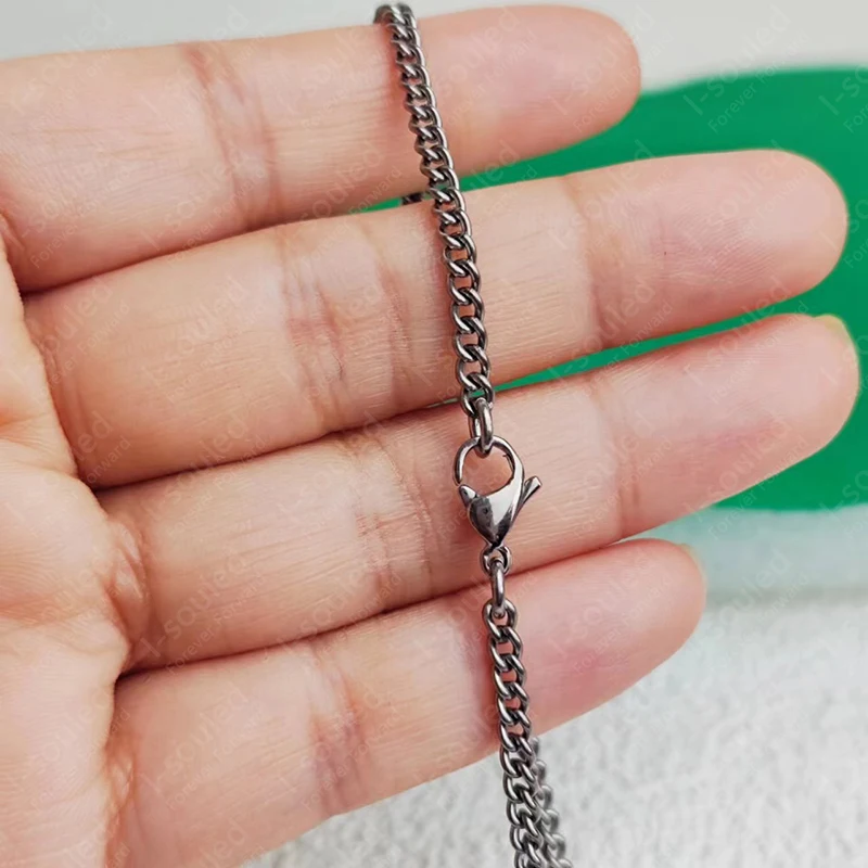 Pure Titanium Cuban Link Chain Necklace for Men Women