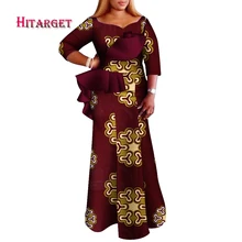

Robe Africaine Femme Ankara Fashion Print African Dresses for Women Dashiki Women Maxi Long Pleated Dress African Clothes Wy9512