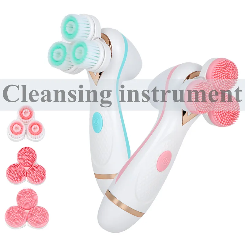 Electric Facial Cleansing Brush 3 Brush Head Skin Cleansing Instrument